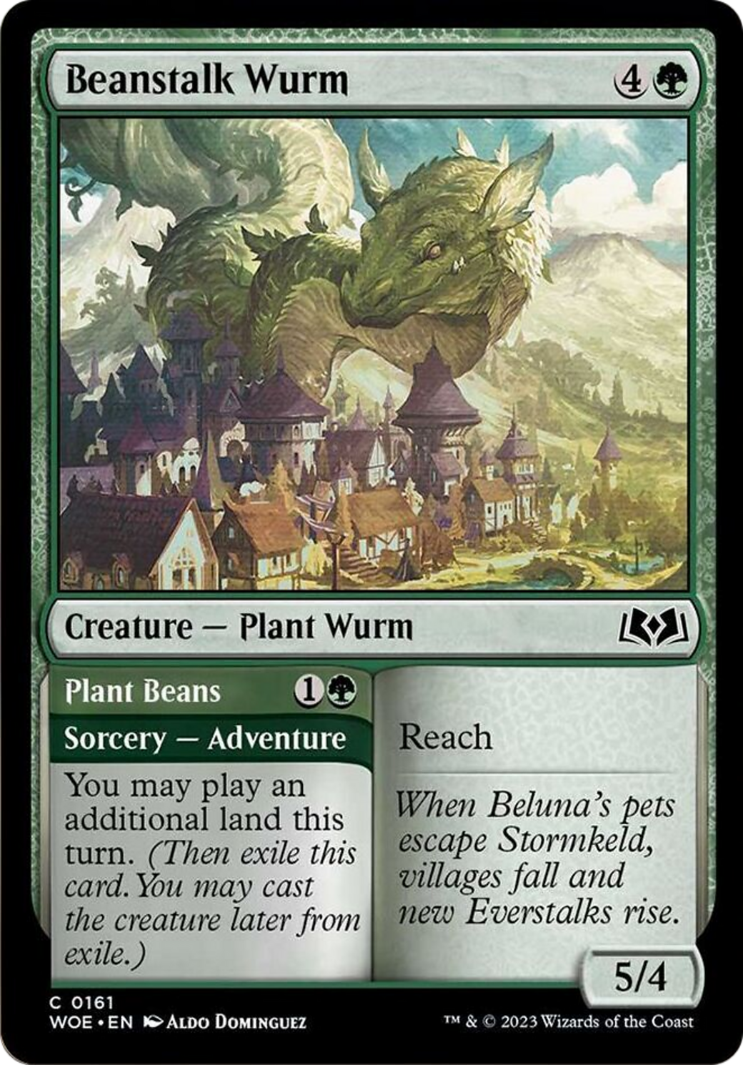 Beanstalk Wurm // Plant Beans [Wilds of Eldraine] | Fandemonia Ltd