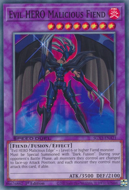 Evil HERO Malicious Fiend [SGX3-ENA21] Common | Fandemonia Ltd