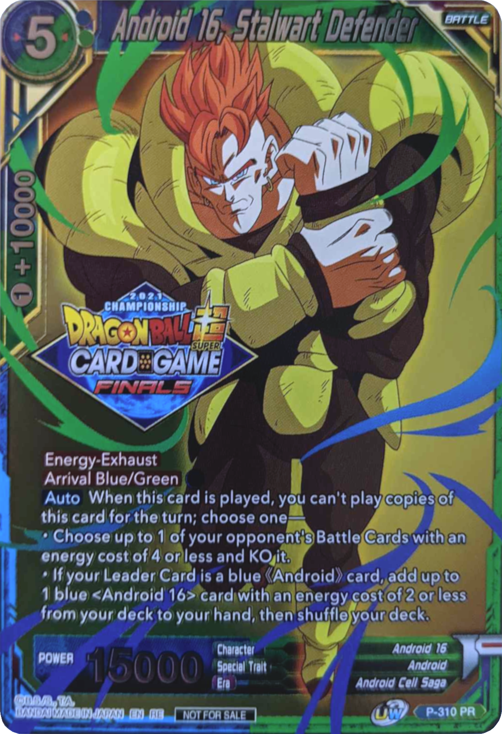 Android 16, Stalwart Defender (2021 Tournament Pack Vault Set) (P-310) [Tournament Promotion Cards] | Fandemonia Ltd