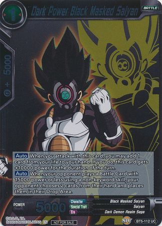 Dark Power Black Masked Saiyan (Event Pack 3 - 2019) (BT5-112_PR) [Promotion Cards] | Fandemonia Ltd