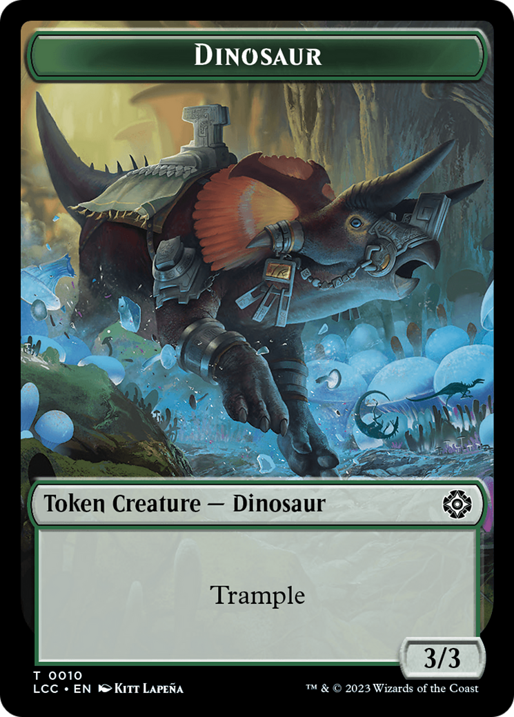 Elephant // Dinosaur (0010) Double-Sided Token [The Lost Caverns of Ixalan Commander Tokens] | Fandemonia Ltd