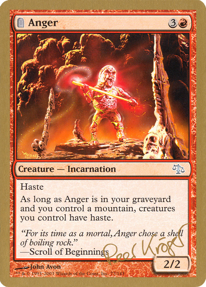 Anger (Peer Kroger) [World Championship Decks 2003] | Fandemonia Ltd