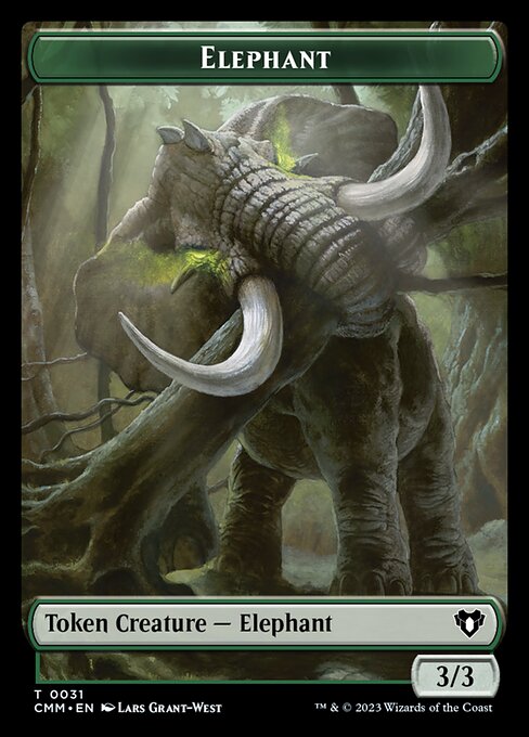 Clue // Elephant Double-Sided Token [Commander Masters Tokens] | Fandemonia Ltd