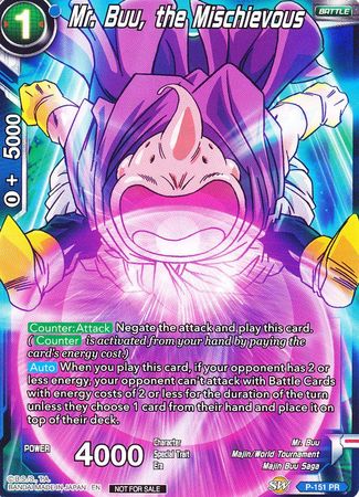 Mr. Buu, the Mischievous (Power Booster) (P-151) [Promotion Cards] | Fandemonia Ltd