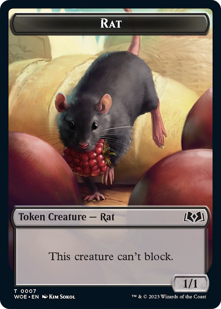 Rat // Food (0010) Double-Sided Token [Wilds of Eldraine Tokens] | Fandemonia Ltd