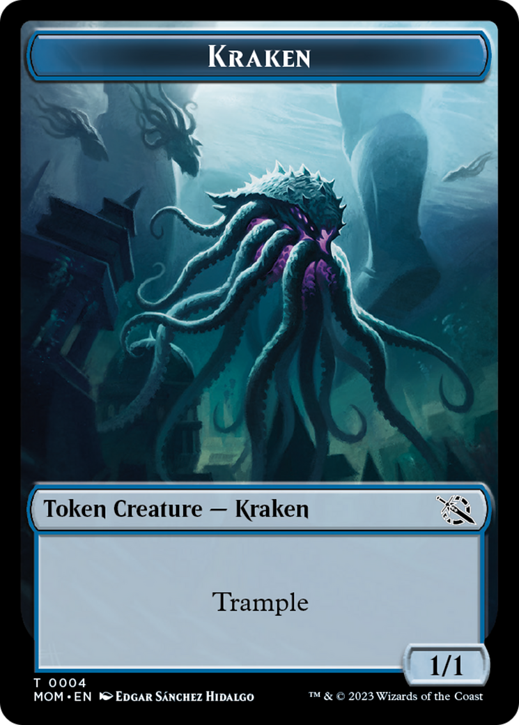 Monk // Kraken Double-Sided Token [March of the Machine Tokens] | Fandemonia Ltd