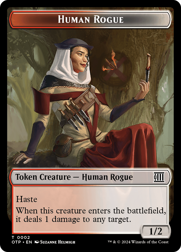 Human Rogue // Plot Double-Sided Token [Outlaws of Thunder Junction: Breaking News Tokens] | Fandemonia Ltd