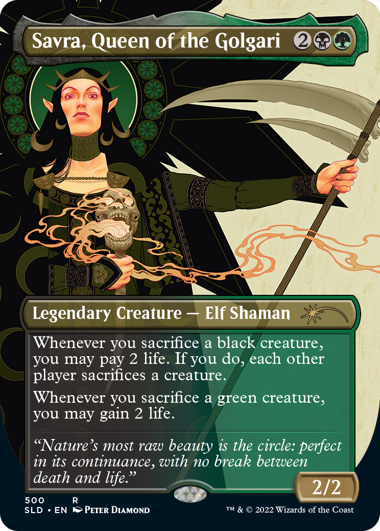 Savra, Queen of the Golgari (Borderless) [Secret Lair Drop Series] | Fandemonia Ltd