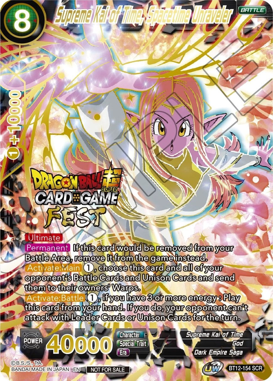 Supreme Kai of Time, Spacetime Unraveler (Card Game Fest 2022 - Winner-Stamped) (BT12-154) [Tournament Promotion Cards] | Fandemonia Ltd