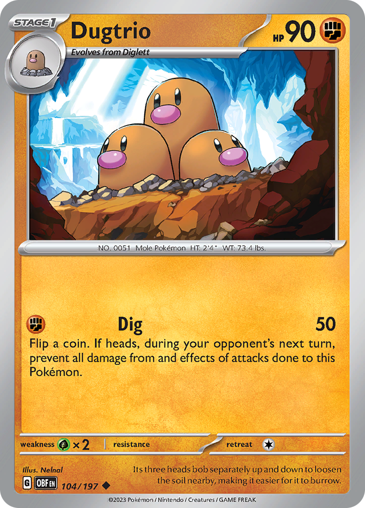 Dugtrio (104/197) [Scarlet & Violet: Obsidian Flames] | Fandemonia Ltd