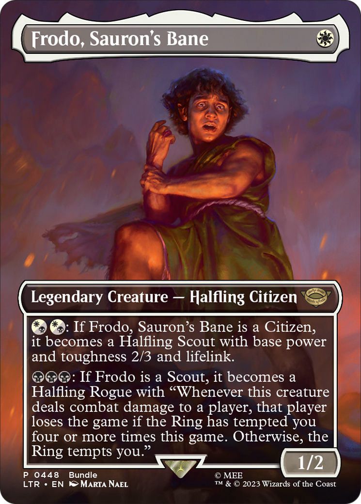 Frodo, Sauron's Bane (Borderless Alternate Art) [The Lord of the Rings: Tales of Middle-Earth] | Fandemonia Ltd