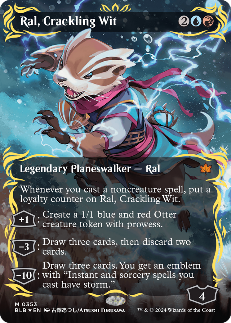 Ral, Crackling Wit (Borderless) (Raised Foil) [Bloomburrow] | Fandemonia Ltd