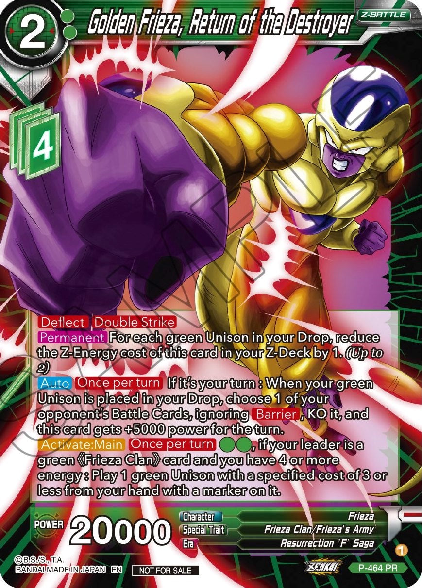 Golden Frieza, Return of the Destroyer (Z03 Dash Pack) (P-464) [Promotion Cards] | Fandemonia Ltd