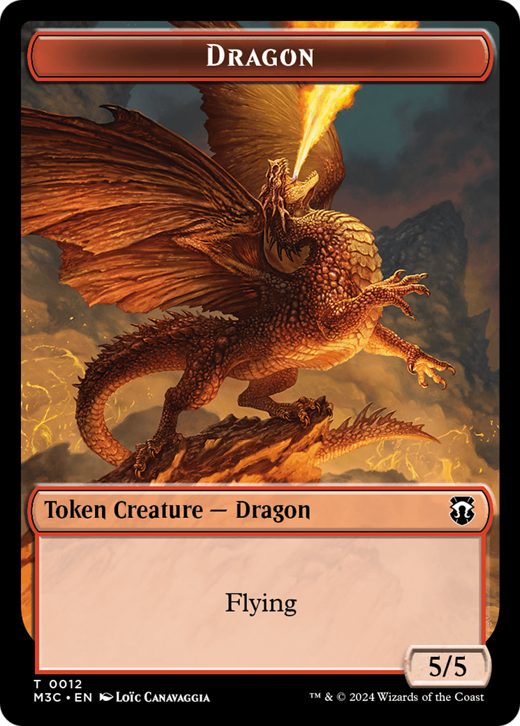 Dragon // Copy Double-Sided Token [Modern Horizons 3 Commander Tokens] | Fandemonia Ltd