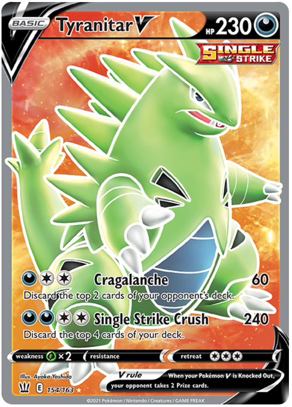 Tyranitar V (154/163) [Sword & Shield: Battle Styles] | Fandemonia Ltd