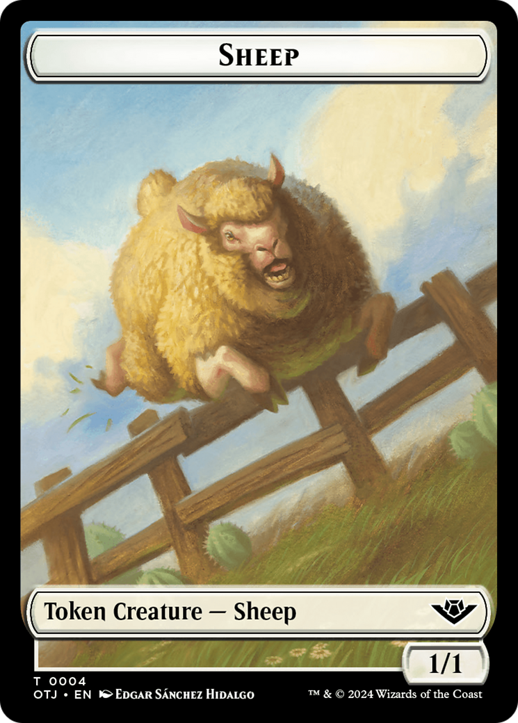 Sheep // Plot Double-Sided Token [Outlaws of Thunder Junction Tokens] | Fandemonia Ltd