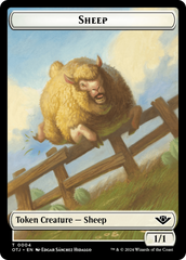 Mercenary // Sheep Double-Sided Token [Outlaws of Thunder Junction Tokens] | Fandemonia Ltd