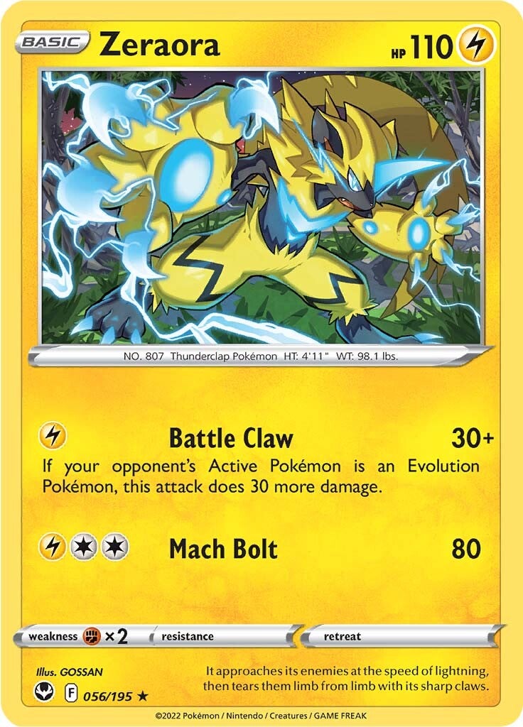 Zeraora (056/195) [Sword & Shield: Silver Tempest] | Fandemonia Ltd