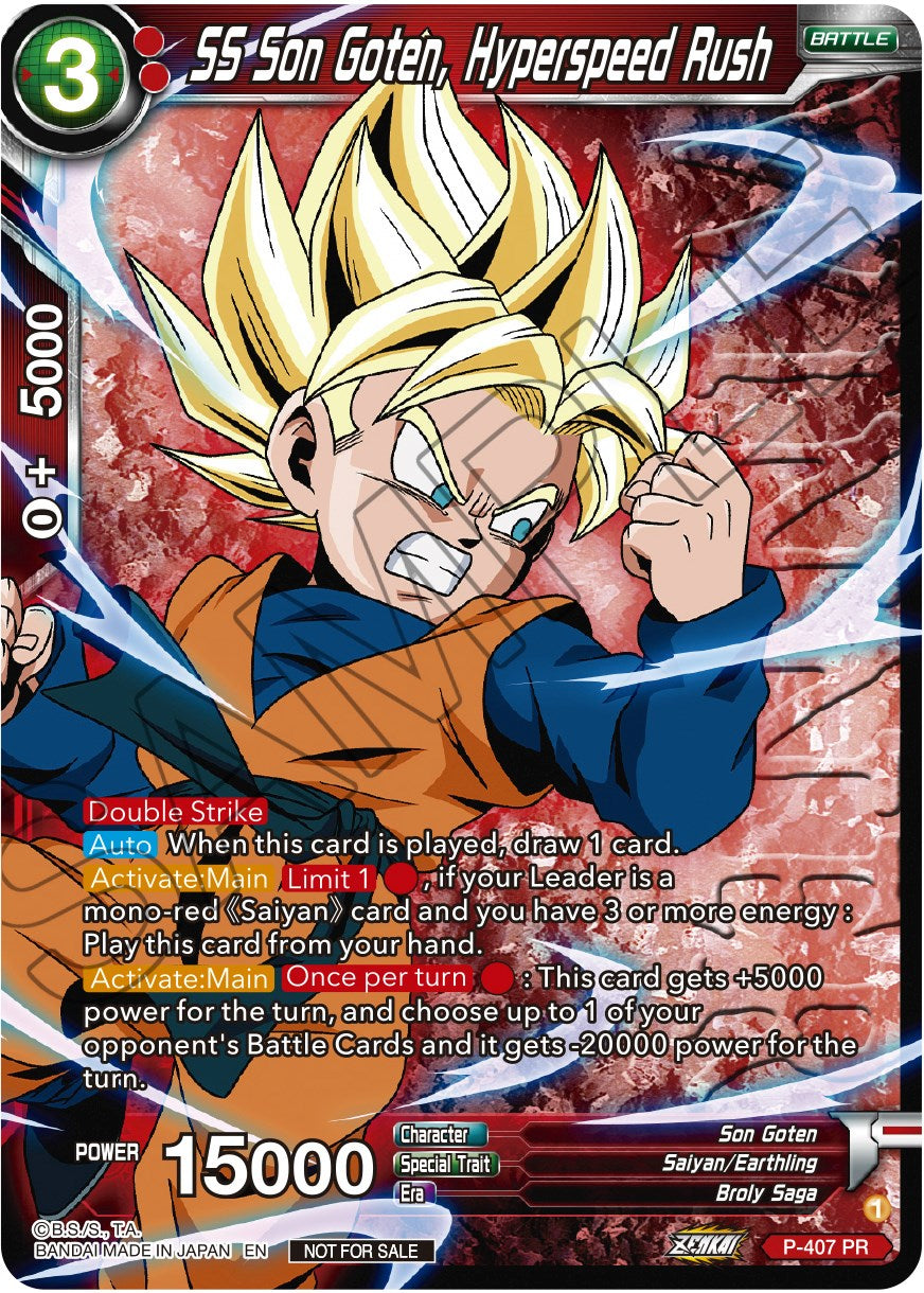 SS Son Goten, Hyperspeed Rush (Zenkai Series Tournament Pack Vol.1 Winner) (P-407) [Tournament Promotion Cards] | Fandemonia Ltd