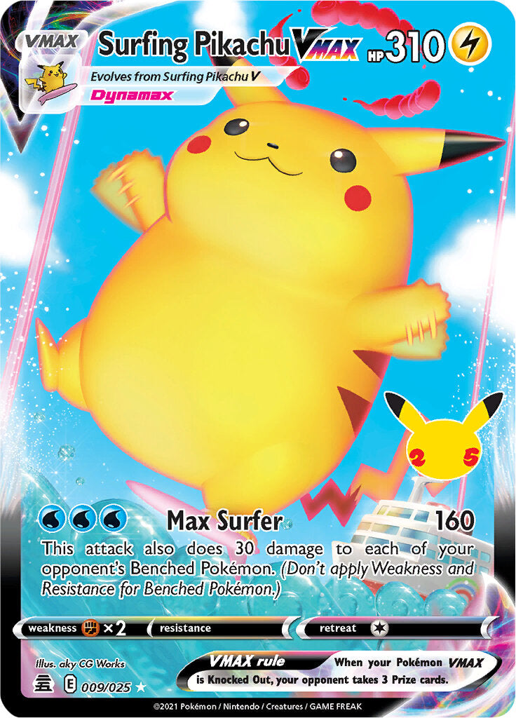 Surfing Pikachu VMAX (009/025) [Celebrations: 25th Anniversary] | Fandemonia Ltd