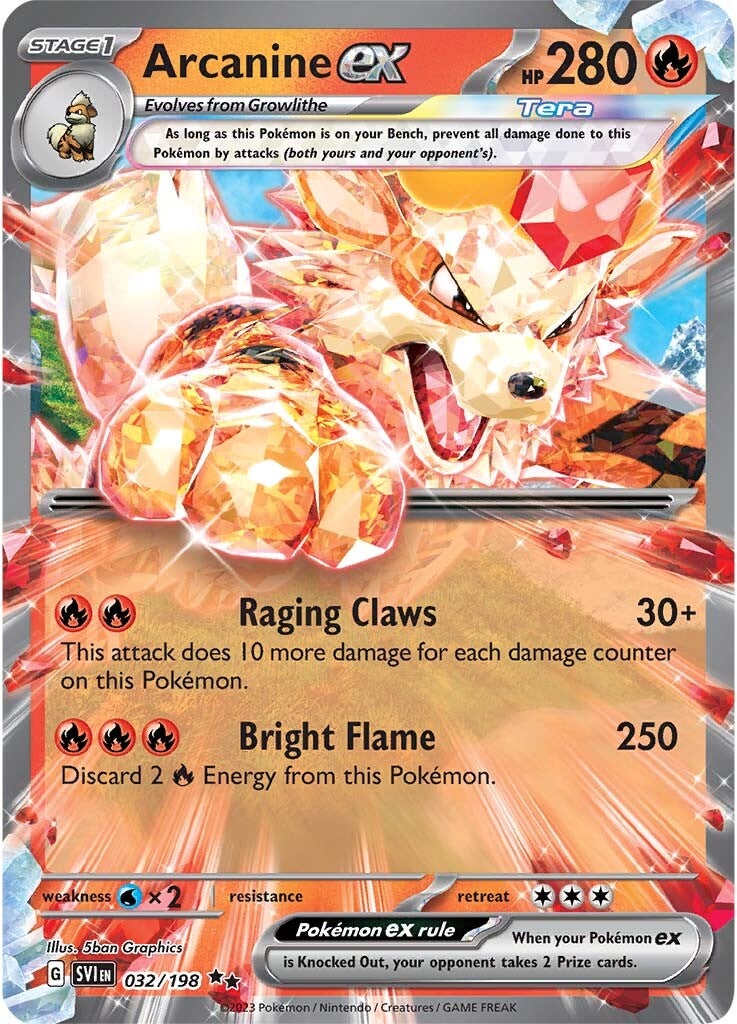 Arcanine ex (032/198) [Scarlet & Violet: Base Set] | Fandemonia Ltd