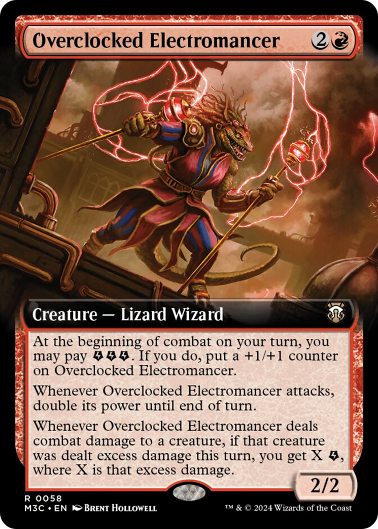 Overclocked Electromancer (Extended Art) (Ripple Foil) [Modern Horizons 3 Commander] | Fandemonia Ltd