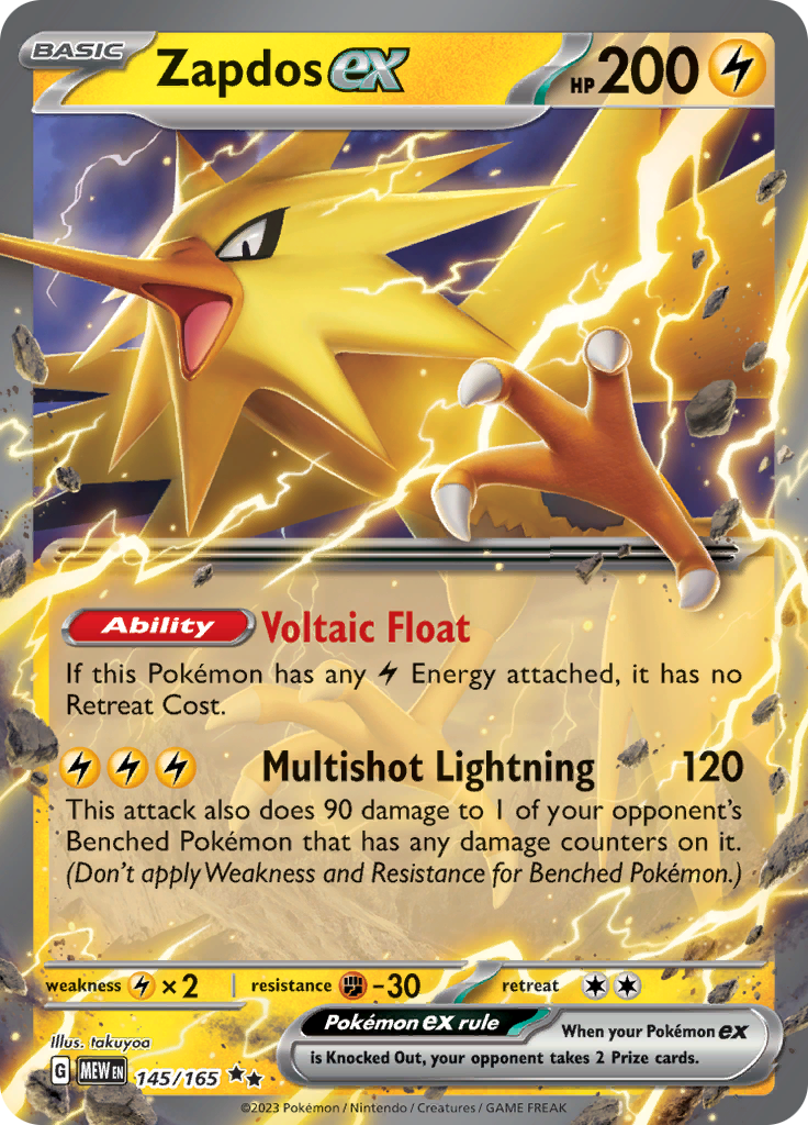 Zapdos ex (145/165) [Scarlet & Violet 151] | Fandemonia Ltd