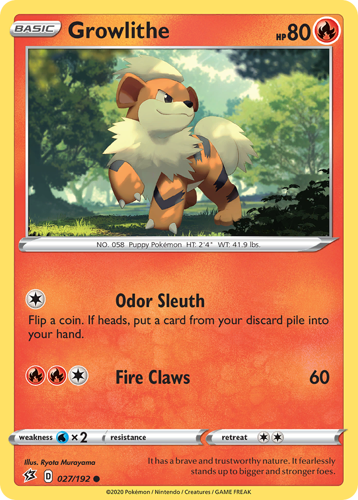 Growlithe (027/192) [Sword & Shield: Rebel Clash] | Fandemonia Ltd