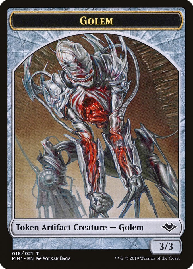 Shapeshifter (001) // Golem (018) Double-Sided Token [Modern Horizons Tokens] | Fandemonia Ltd