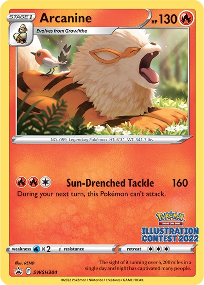 Arcanine (SWSH304) (Illustration Contest 2022) [Sword & Shield: Black Star Promos] | Fandemonia Ltd