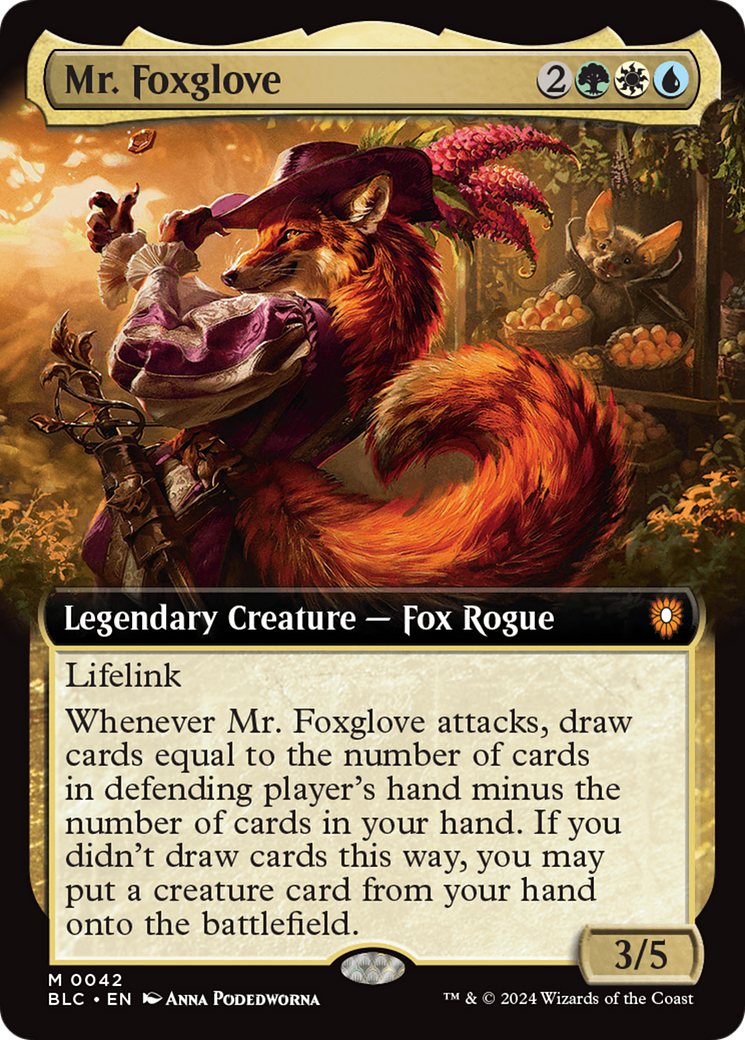 Mr. Foxglove (Extended Art) [Bloomburrow Commander] | Fandemonia Ltd