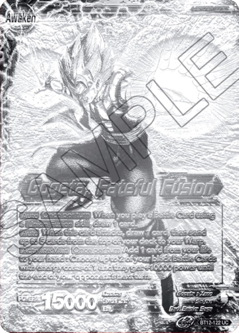 Son Goku & Vegeta // Gogeta, Fateful Fusion (2021 Championship Top 16) (Metal Silver Foil) (BT12-122) [Tournament Promotion Cards] | Fandemonia Ltd