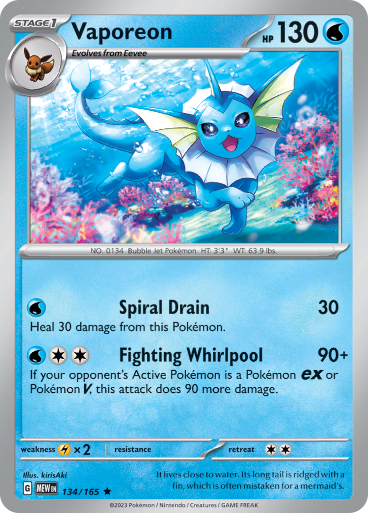 Vaporeon (134/165) [Scarlet & Violet 151] | Fandemonia Ltd