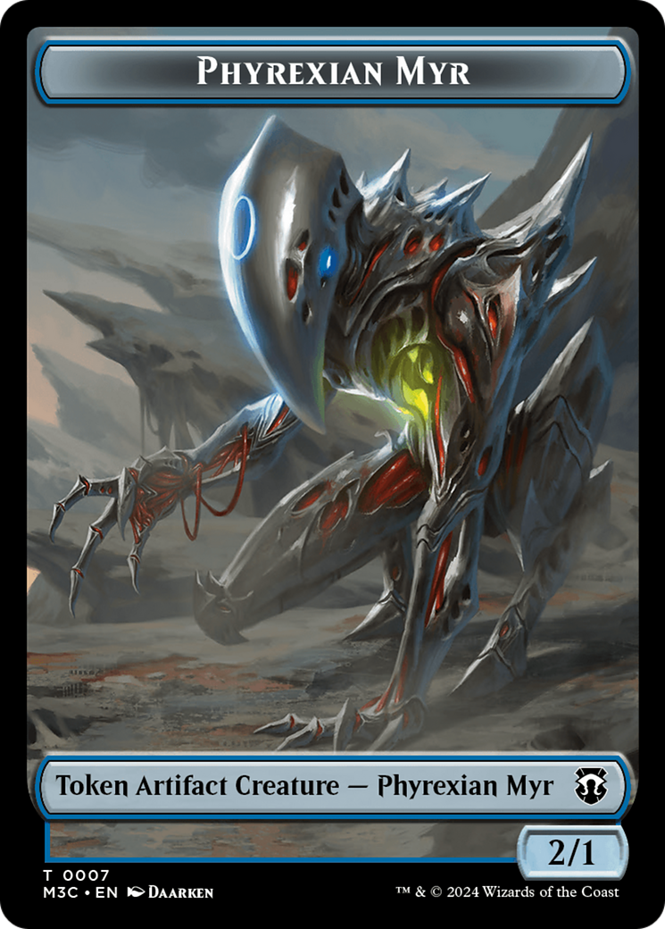 Phyrexian Myr (Ripple Foil) // Servo Double-Sided Token [Modern Horizons 3 Commander Tokens] | Fandemonia Ltd