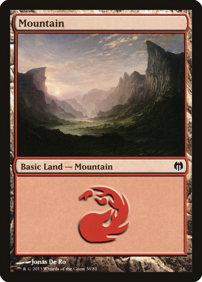 Mountain (36) [Duel Decks: Heroes vs. Monsters] | Fandemonia Ltd