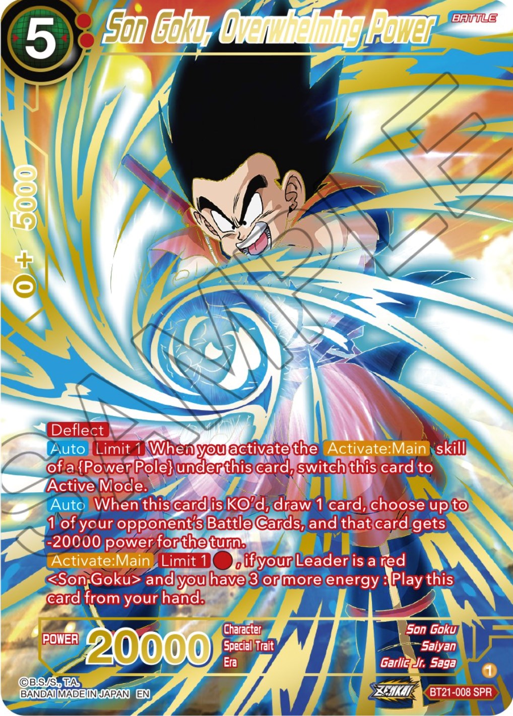 Son Goku, Overwhelming Power (SPR) (BT21-008) [Wild Resurgence] | Fandemonia Ltd