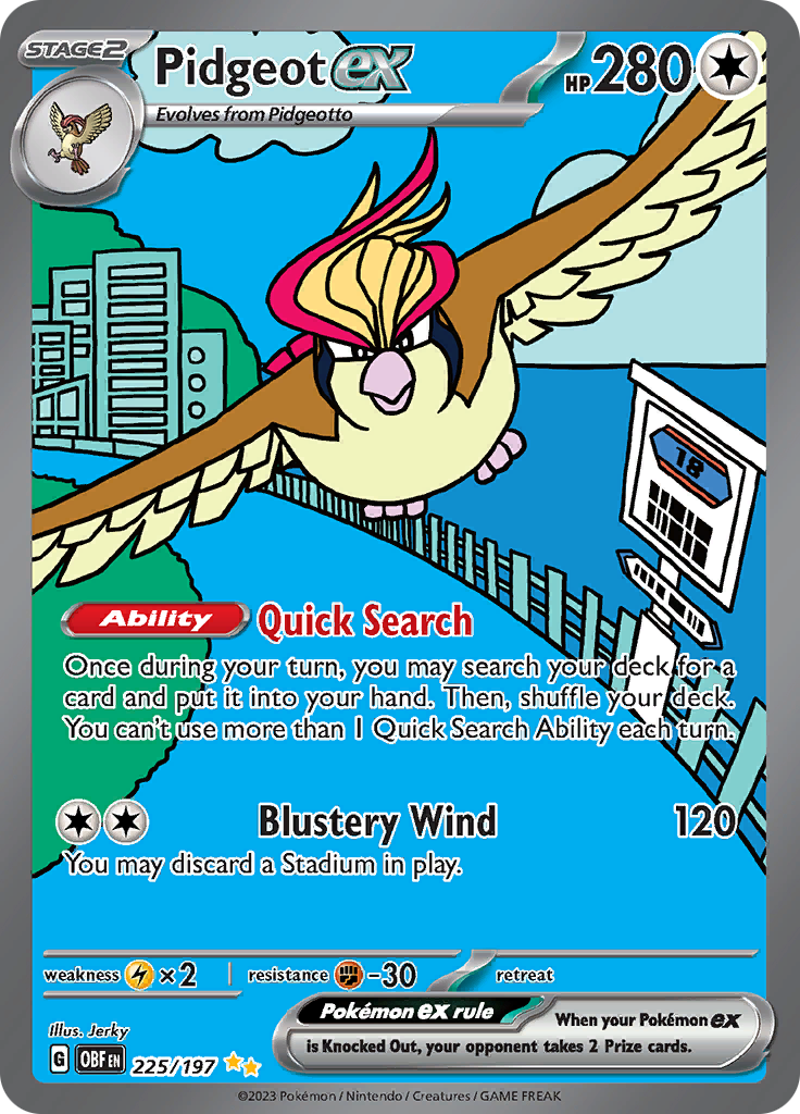 Pidgeot ex (225/197) [Scarlet & Violet: Obsidian Flames] | Fandemonia Ltd