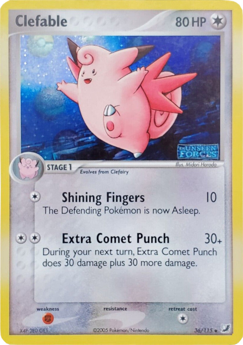 Clefable (36/115) (Stamped) [EX: Unseen Forces] | Fandemonia Ltd