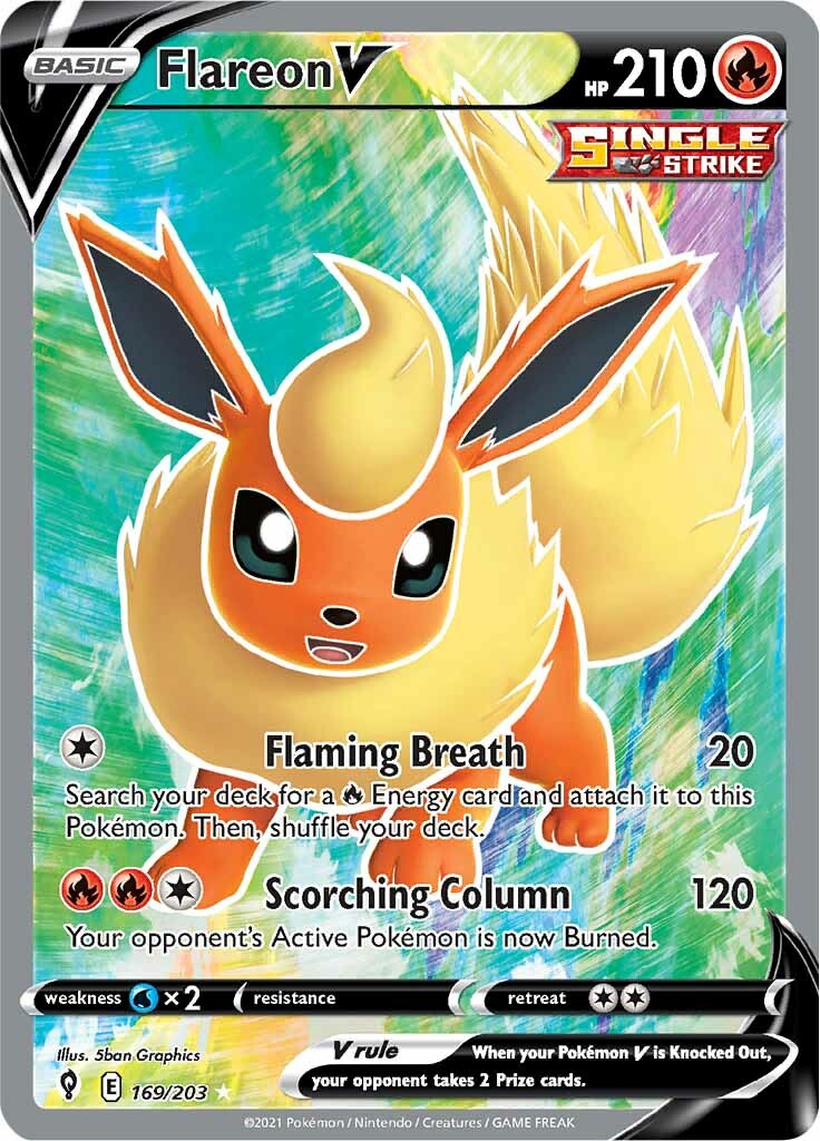 Flareon V (169/203) [Sword & Shield: Evolving Skies] | Fandemonia Ltd