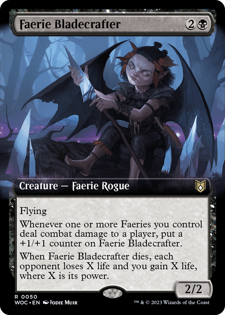 Faerie Bladecrafter (Extended Art) [Wilds of Eldraine Commander] | Fandemonia Ltd