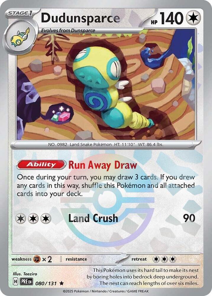 Dudunsparce (080/131) (Poke Ball Pattern) [Scarlet & Violet: Prismatic Evolutions] | Fandemonia Ltd