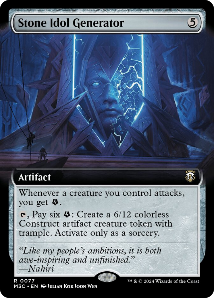 Stone Idol Generator (Extended Art) (Ripple Foil) [Modern Horizons 3 Commander] | Fandemonia Ltd