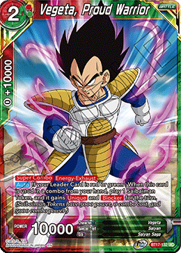 Vegeta, Proud Warrior (BT17-132) [Ultimate Squad] | Fandemonia Ltd