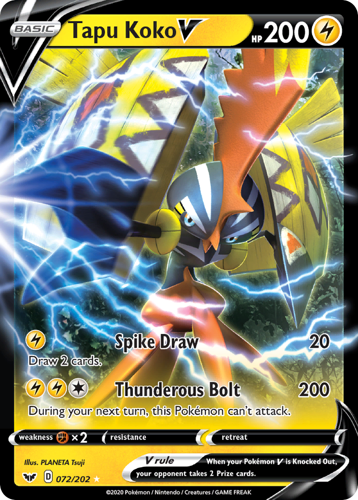 Tapu Koko V (072/202) [Sword & Shield: Base Set] | Fandemonia Ltd