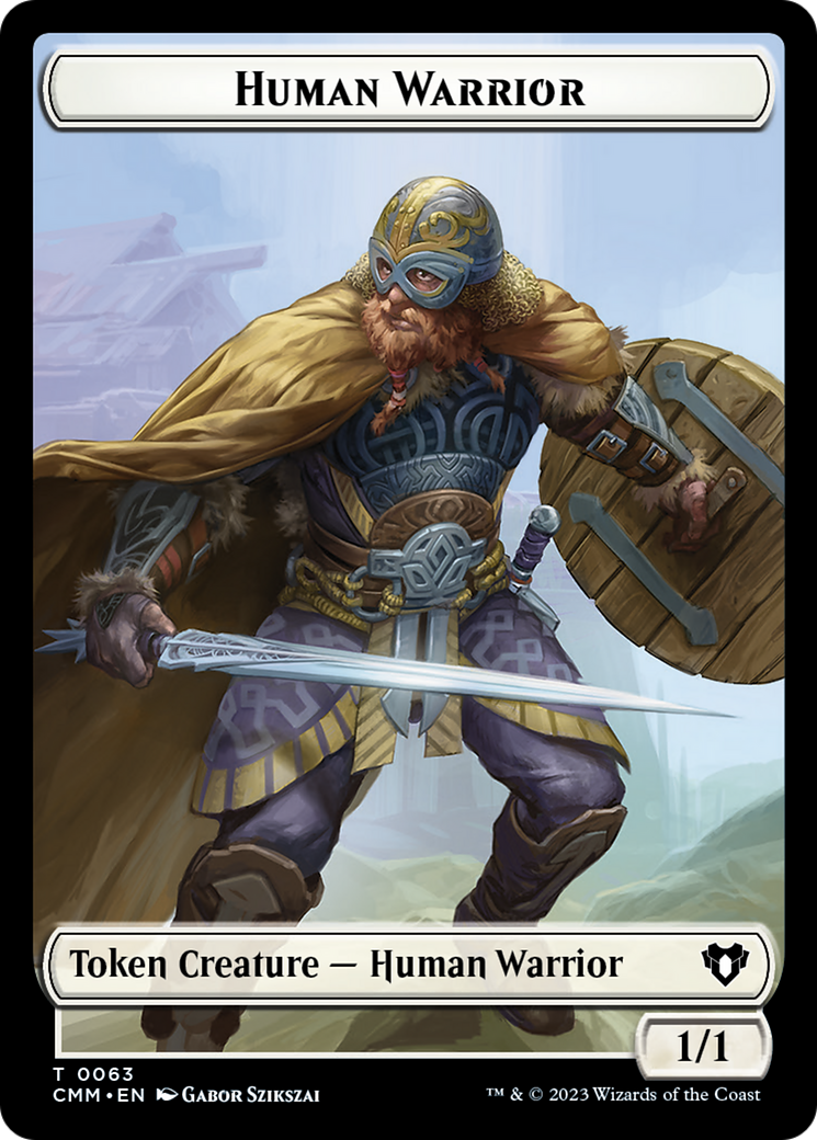 Human Warrior // Zombie Army Double-Sided Token [Commander Masters Tokens] | Fandemonia Ltd