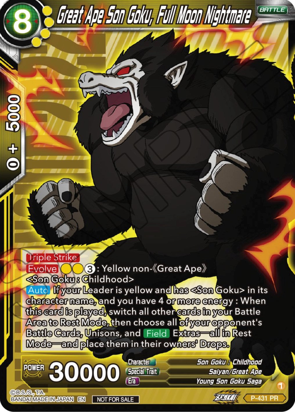 Great Ape Son Goku, Full Moon Nightmare (P-431) [Promotion Cards] | Fandemonia Ltd