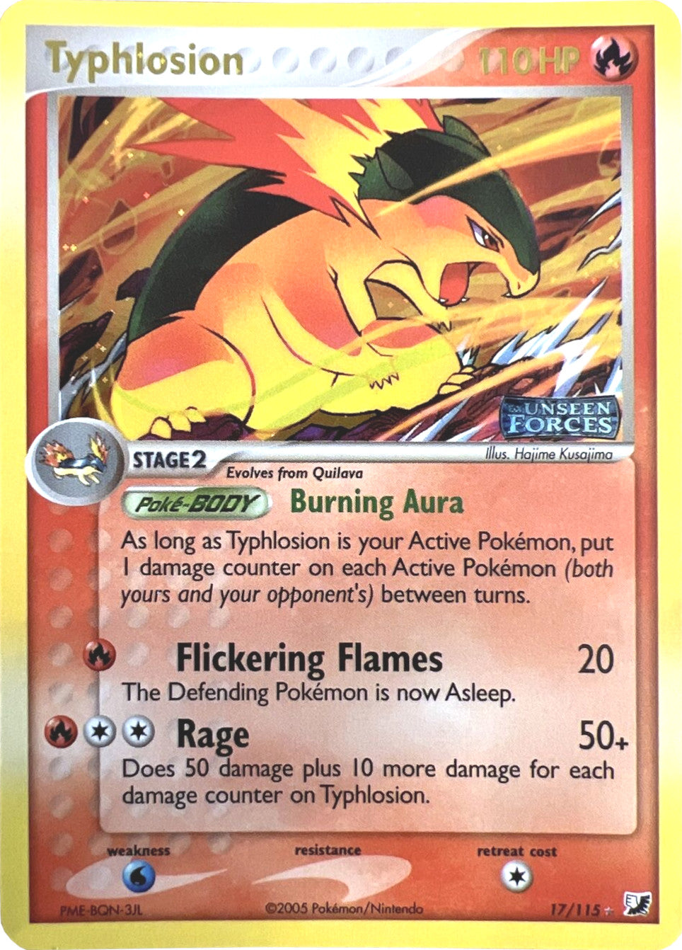 Typhlosion (17/115) (Stamped) [EX: Unseen Forces] | Fandemonia Ltd