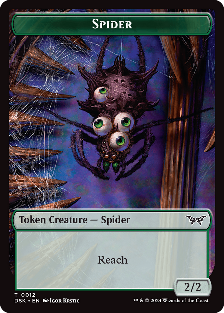 Insect (0013) // Spider Double-Sided Token [Duskmourn: House of Horror Tokens] | Fandemonia Ltd