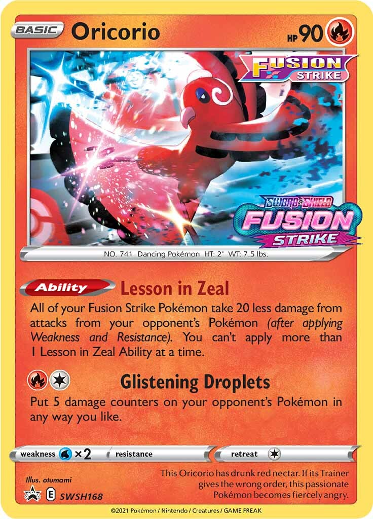 Oricorio (SWSH168) (Prerelease Promo) [Sword & Shield: Black Star Promos] | Fandemonia Ltd