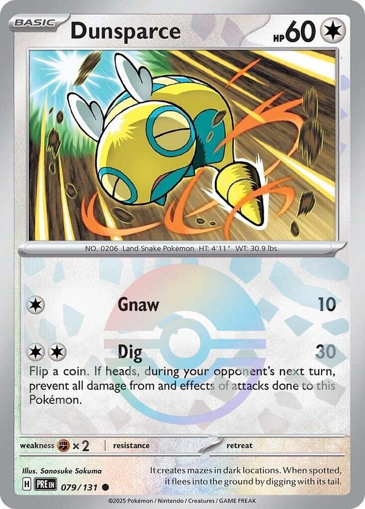 Dunsparce (079/131) (Poke Ball Pattern) [Scarlet & Violet: Prismatic Evolutions] | Fandemonia Ltd